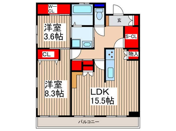 クレイノクレイン　ヒルズの物件間取画像